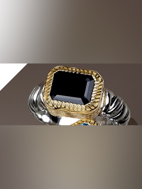 James By Scott Grimes Sterling Silver Twotone Gemstone Ring Size 6